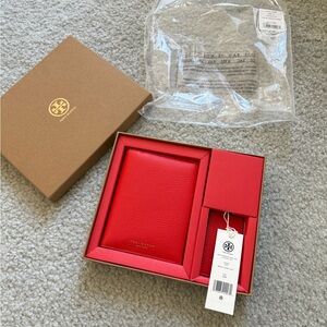 Tory Burch Red Leather Key & Card Holder